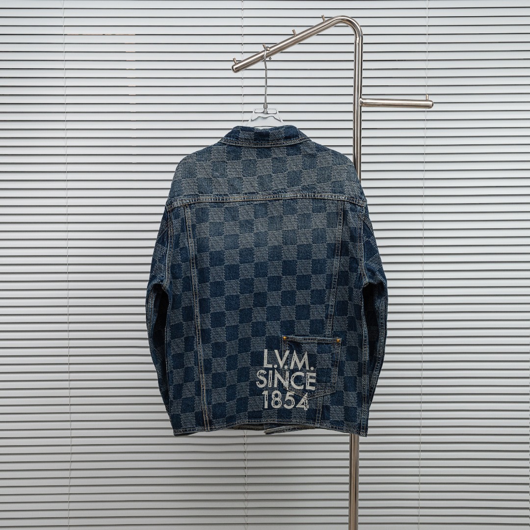 Louis Vuitton 款式：路易威登LV棋盘格做旧牛仔外套夹克