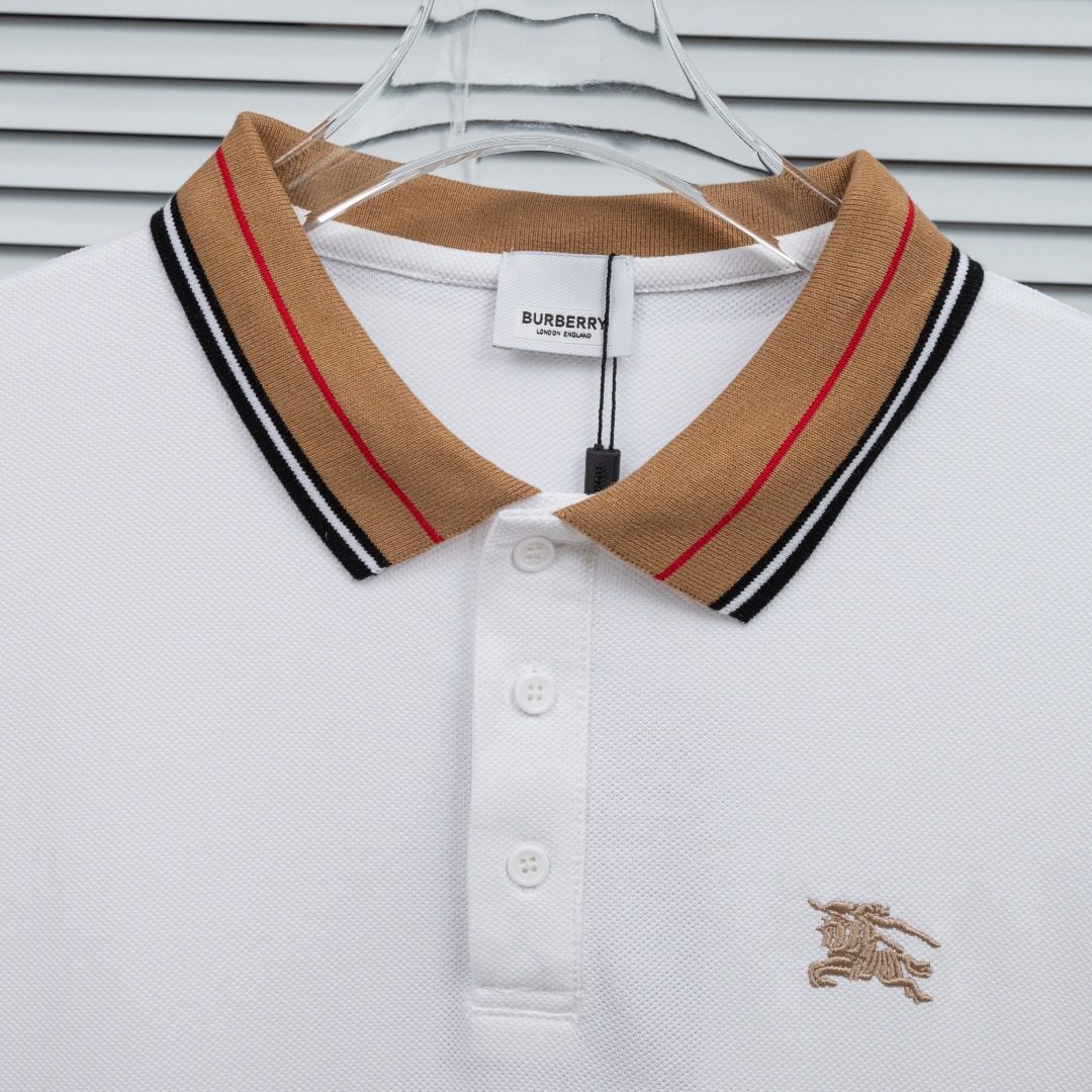 Burberry 款式：巴宝莉BBR战马刺绣拼接领口短袖POLO