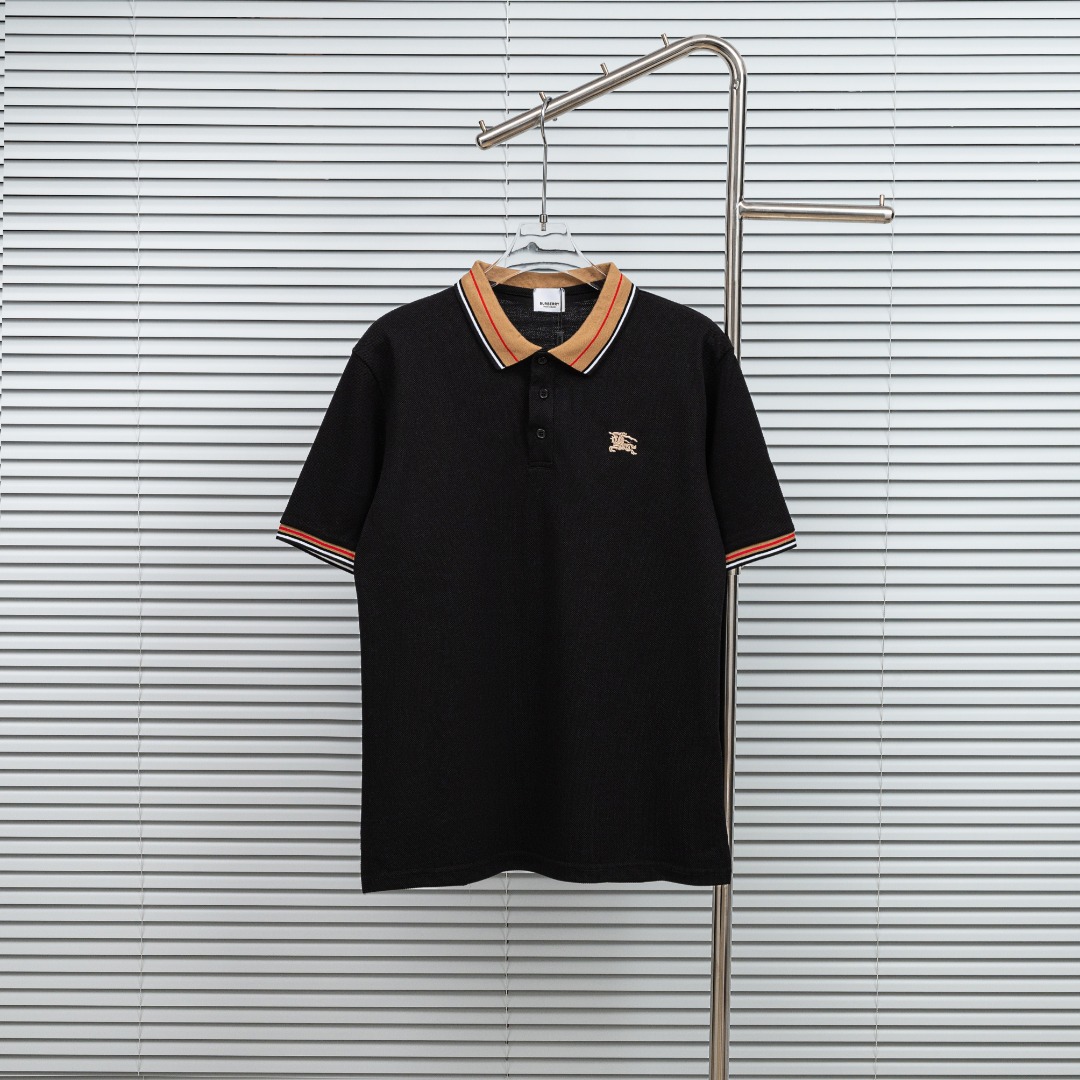 Burberry 款式：巴宝莉BBR战马刺绣拼接领口短袖POLO