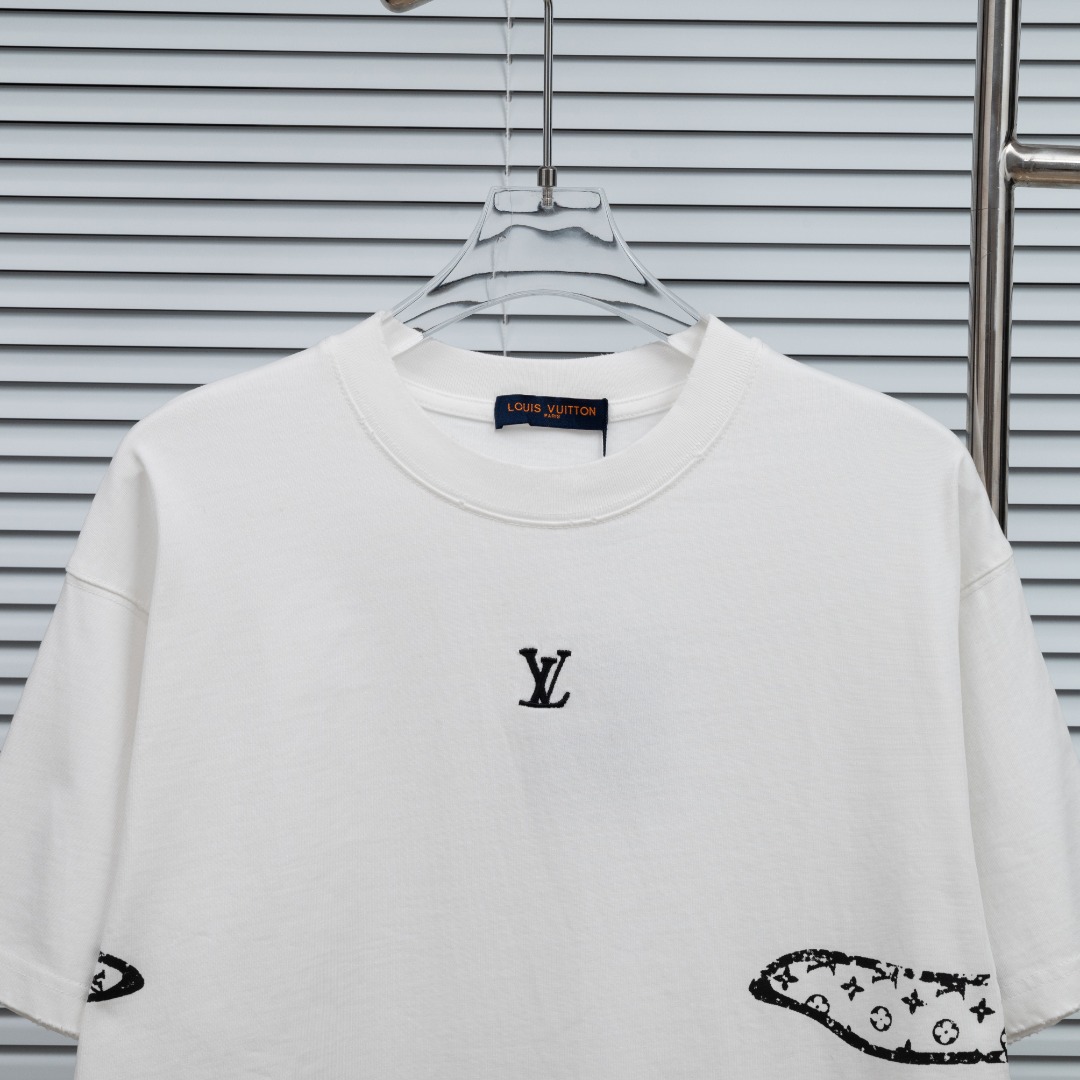 Louis Vuitton 款式：路易威登LV破洞刺绣小标 渐变云端工艺短袖