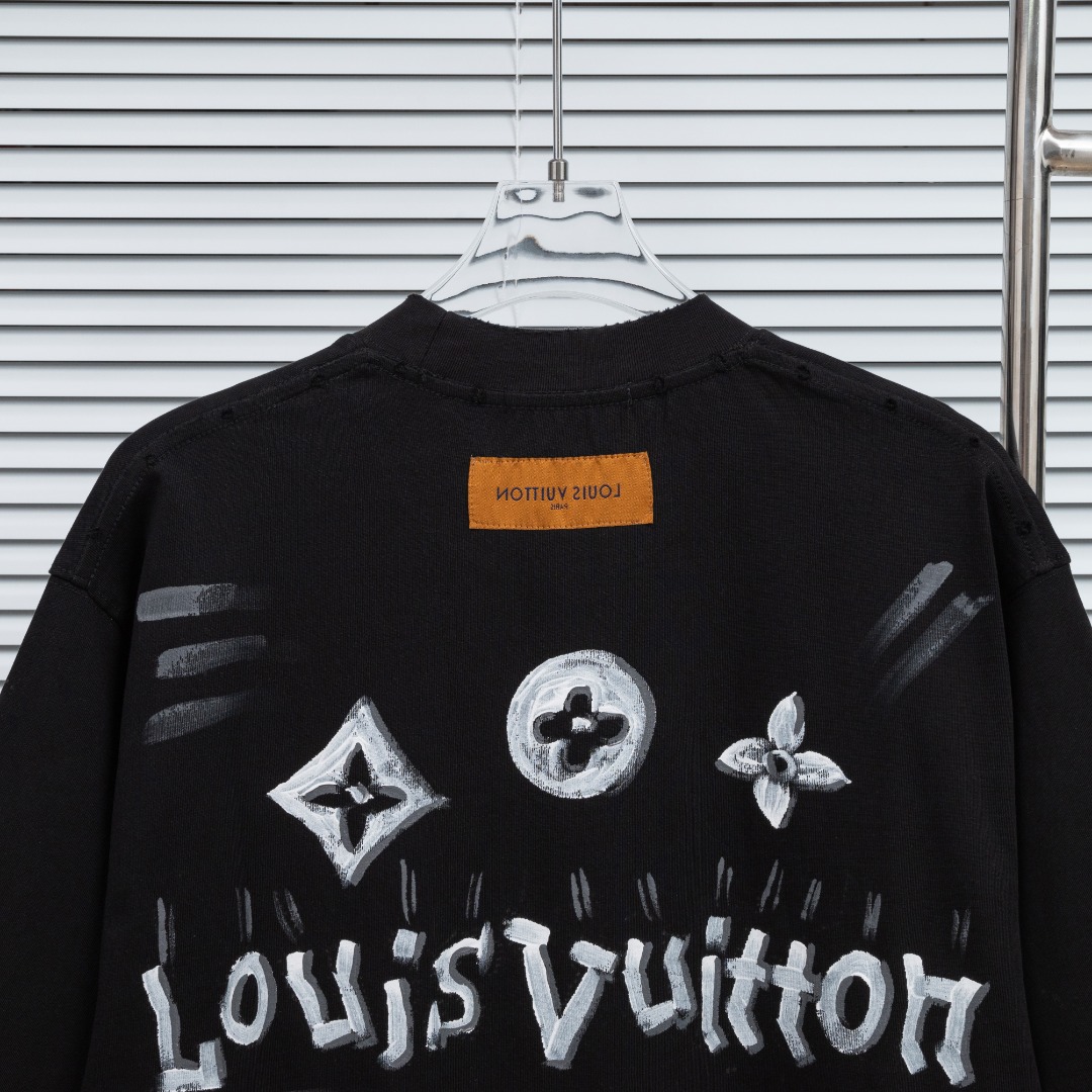 Louis Vuitton 款式：路易威登LV破洞手绘涂鸦工艺短袖