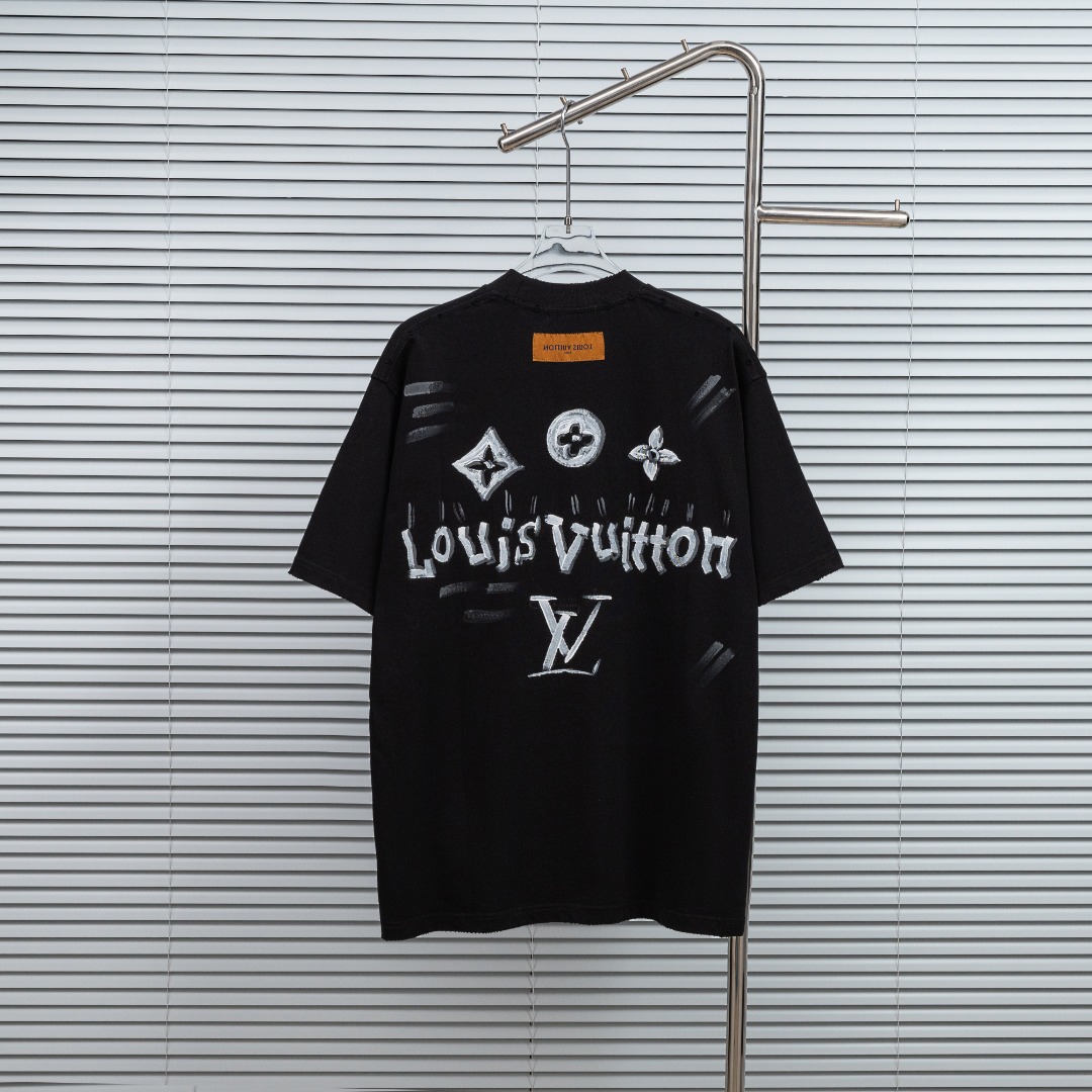 Louis Vuitton 款式：路易威登LV破洞手绘涂鸦工艺短袖
