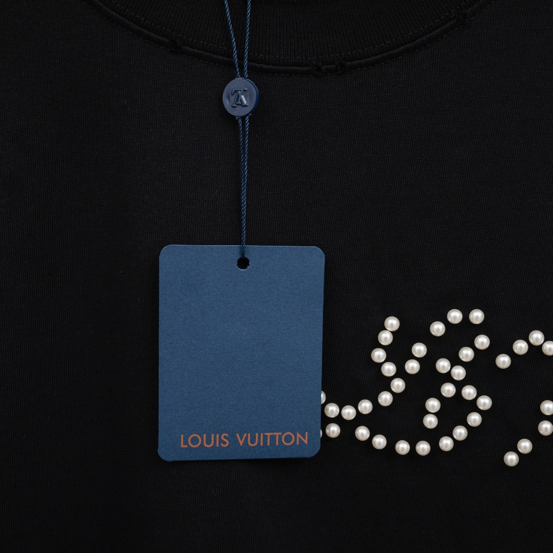 Louis Vuitton 款式：路易威登LV破洞手工珍珠工艺短袖