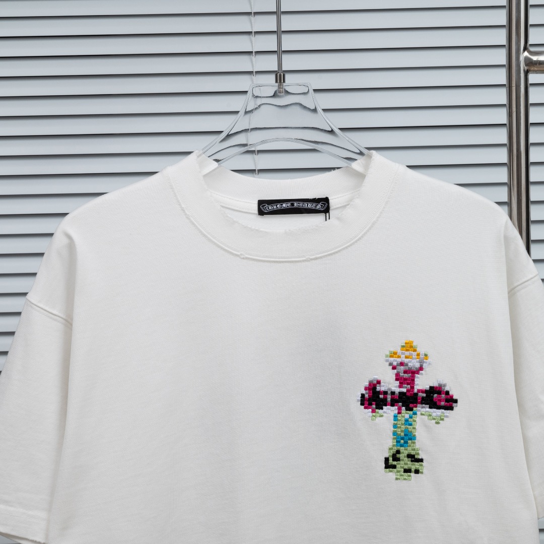 Chrome Hearts 款式：克罗心CH十字刺绣马赛克多色十字架工艺短袖