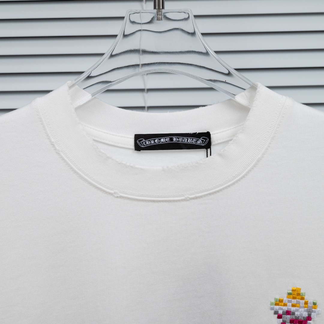 Chrome Hearts 款式：克罗心CH十字刺绣马赛克多色十字架工艺短袖