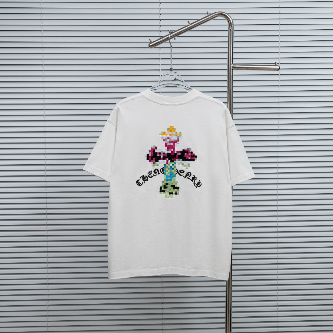 Chrome Hearts 款式：克罗心CH十字刺绣马赛克多色十字架工艺短袖