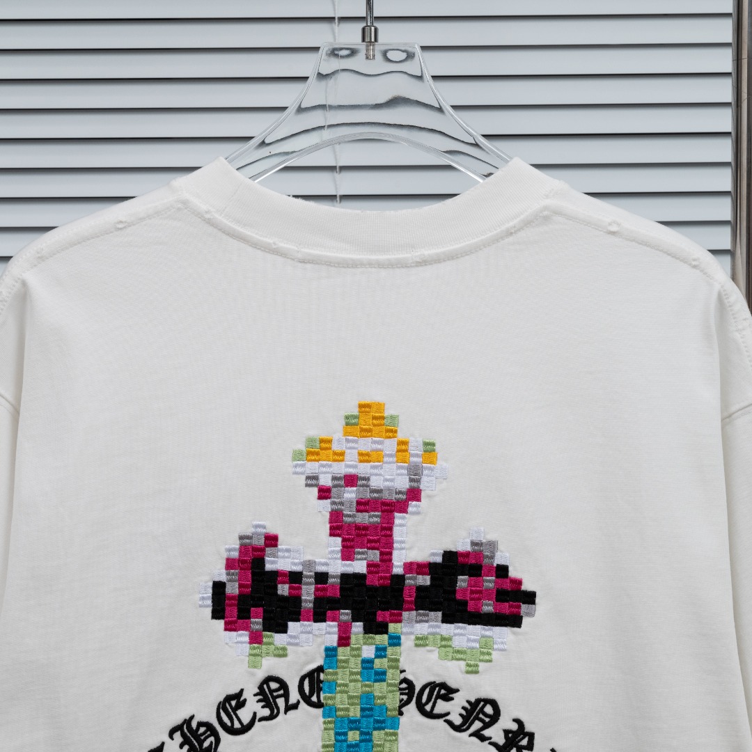 Chrome Hearts 款式：克罗心CH十字刺绣马赛克多色十字架工艺短袖