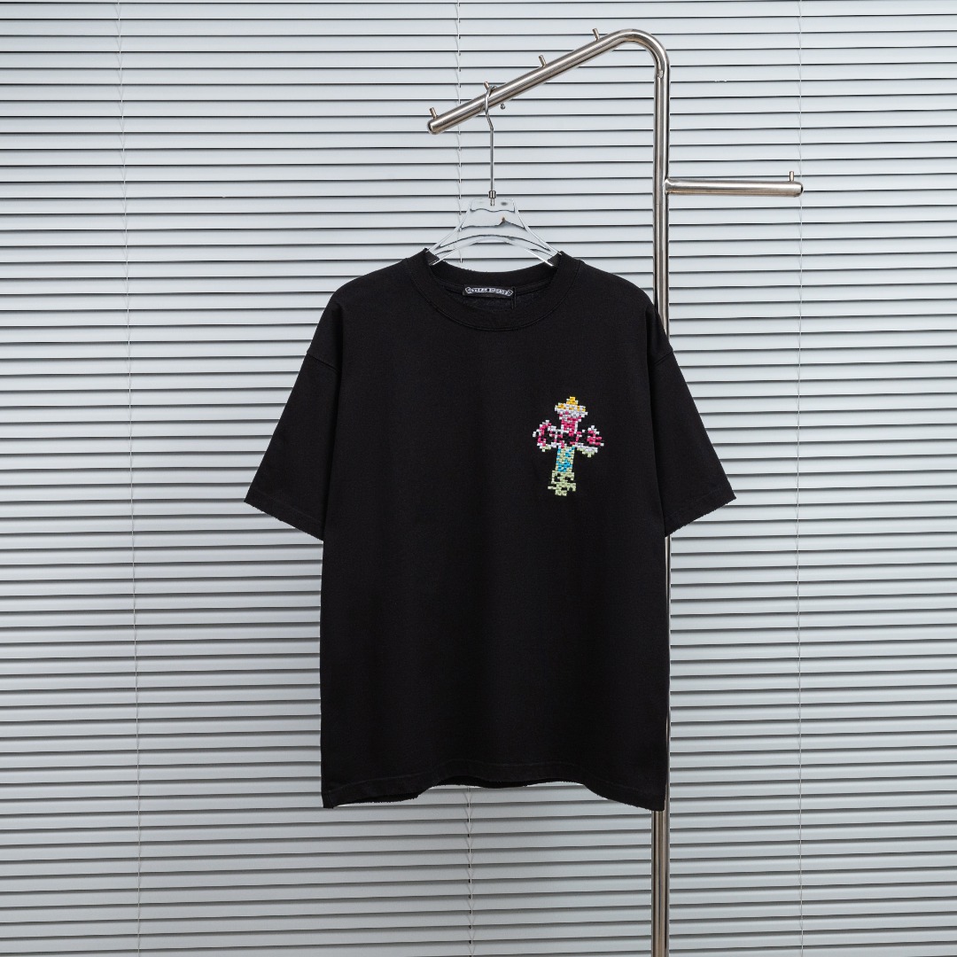Chrome Hearts 款式：克罗心CH十字刺绣马赛克多色十字架工艺短袖