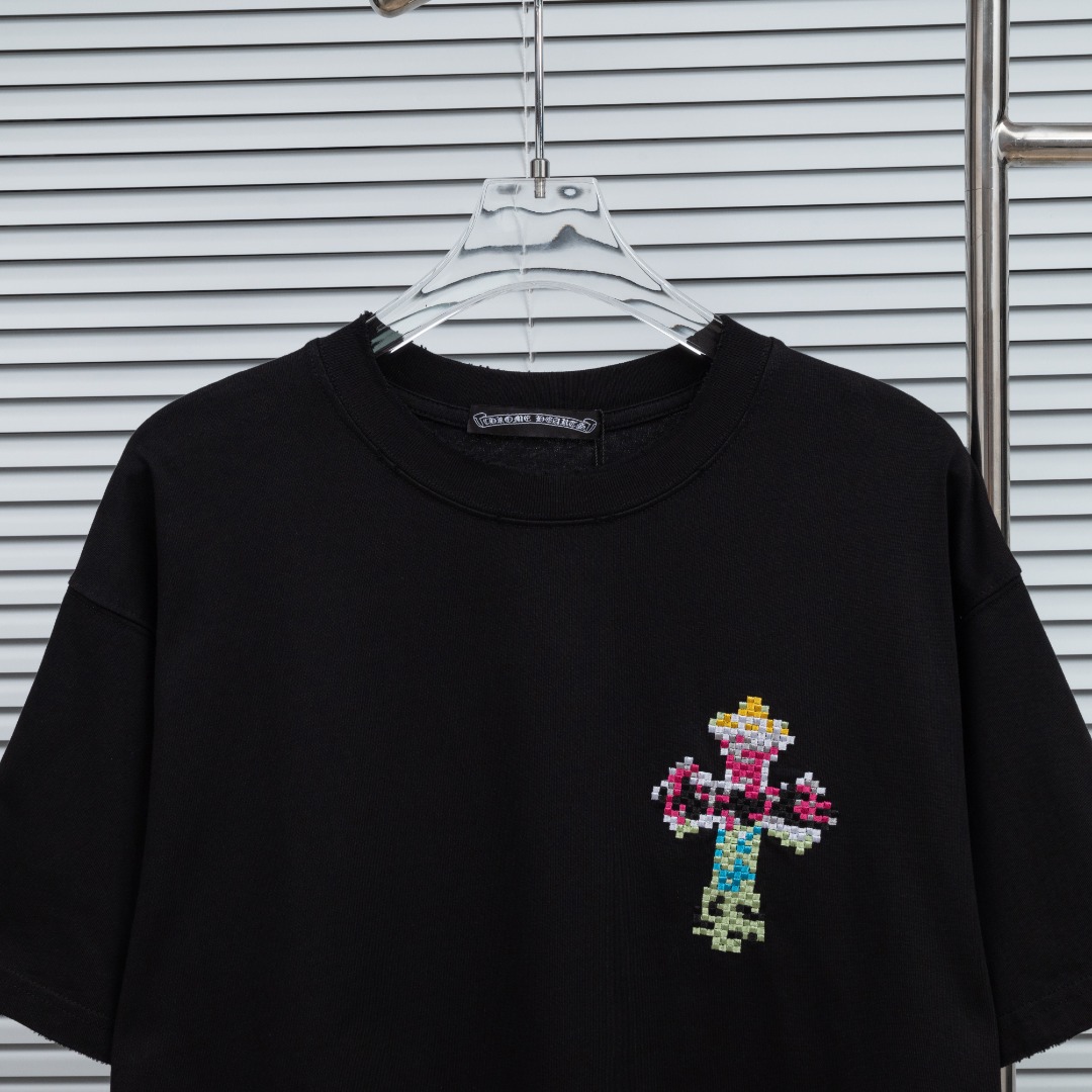 Chrome Hearts 款式：克罗心CH十字刺绣马赛克多色十字架工艺短袖