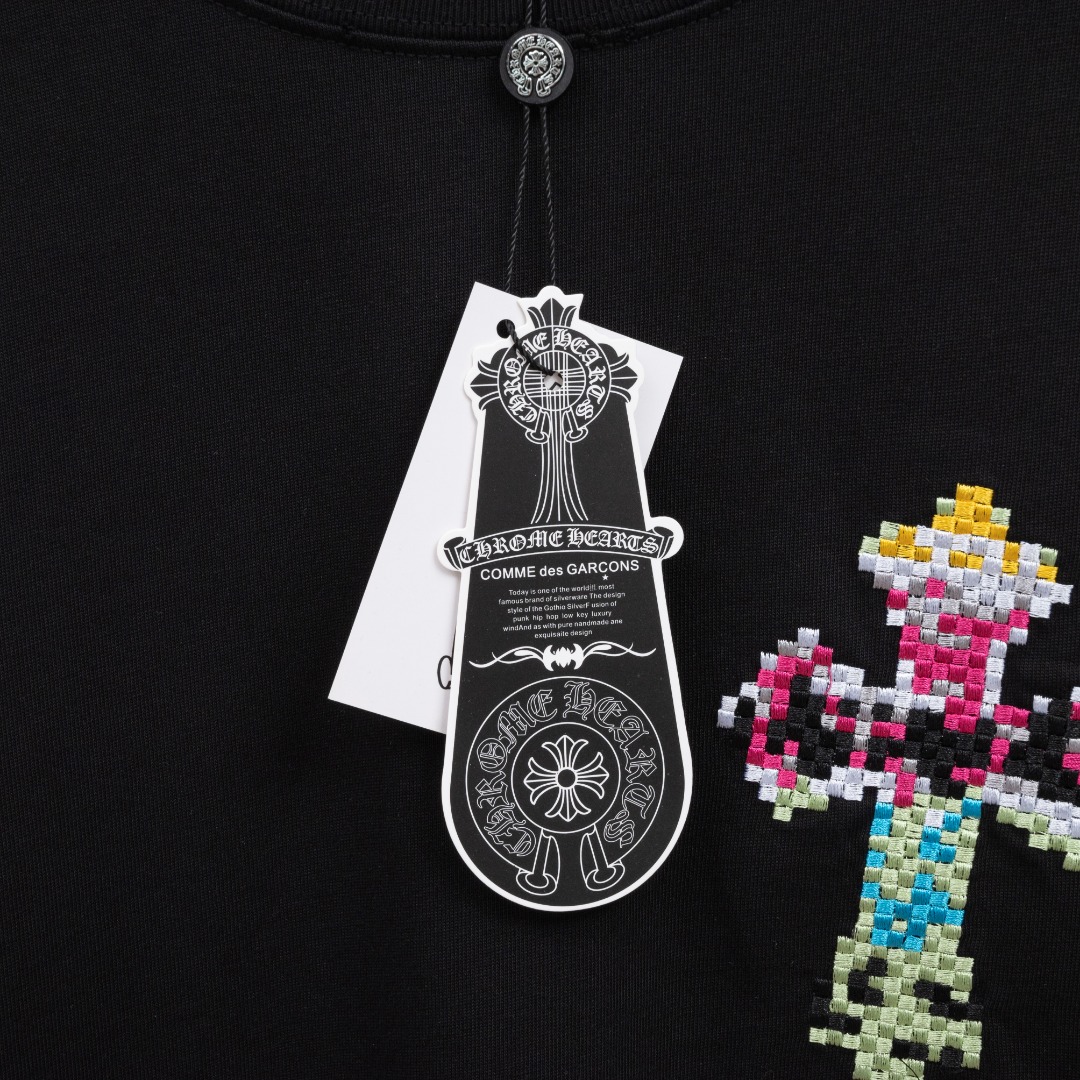 Chrome Hearts 款式：克罗心CH十字刺绣马赛克多色十字架工艺短袖