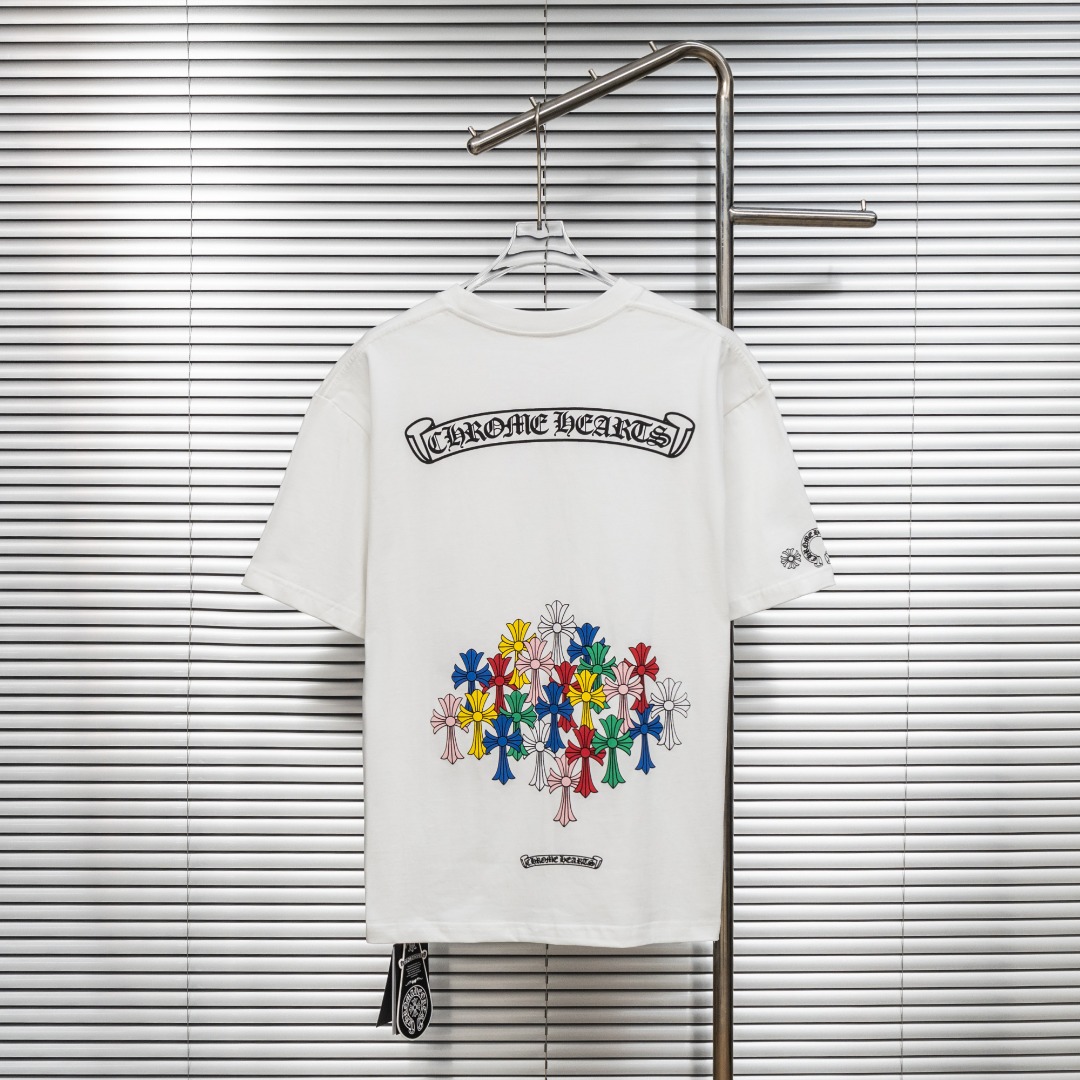 Chrome Hearts 款式：克罗心CH做旧破洞小口袋发泡工艺短袖