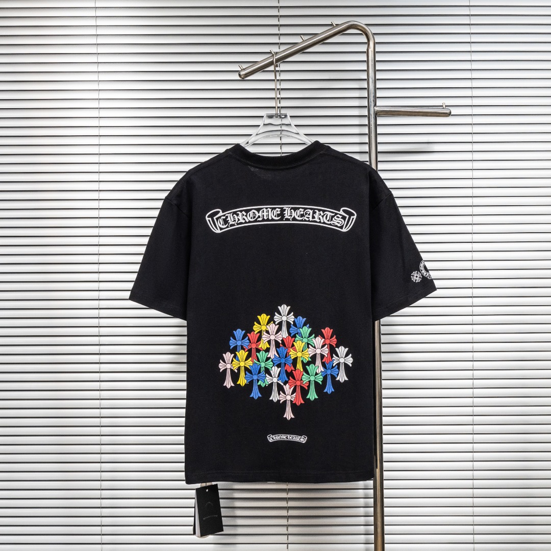 Chrome Hearts 款式：克罗心CH做旧破洞小口袋发泡工艺短袖