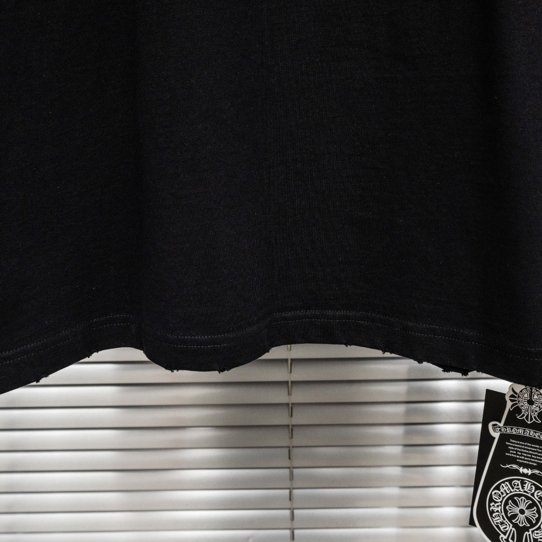 Chrome Hearts 款式：克罗心CH做旧破洞散花十字架刺绣 定制贴布工艺短袖