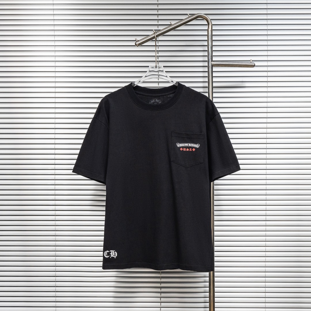 Chrome Hearts 款式：克罗心CH做旧小口袋植绒国旗工艺短袖