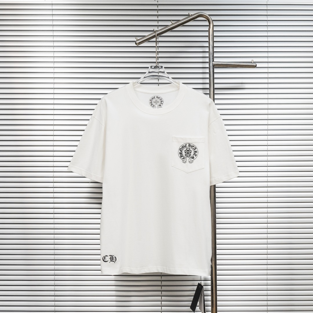 Chrome Hearts 款式：克罗心CH做旧小口袋植绒国旗工艺短袖