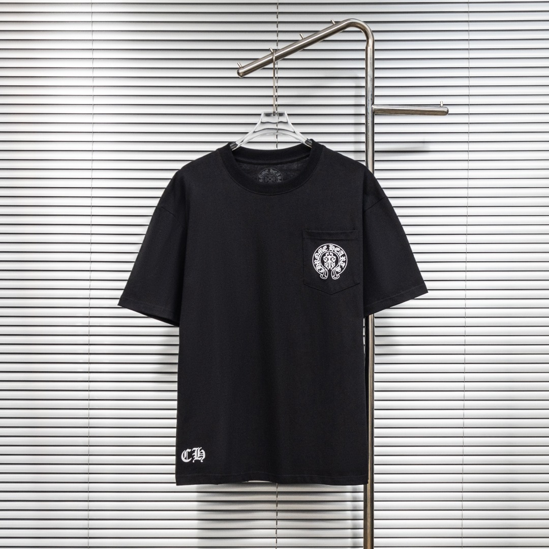 Chrome Hearts 款式：克罗心CH做旧小口袋植绒国旗工艺短袖