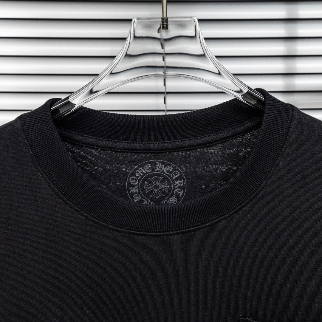 Chrome Hearts 款式：克罗心CH做旧小口袋植绒国旗工艺短袖