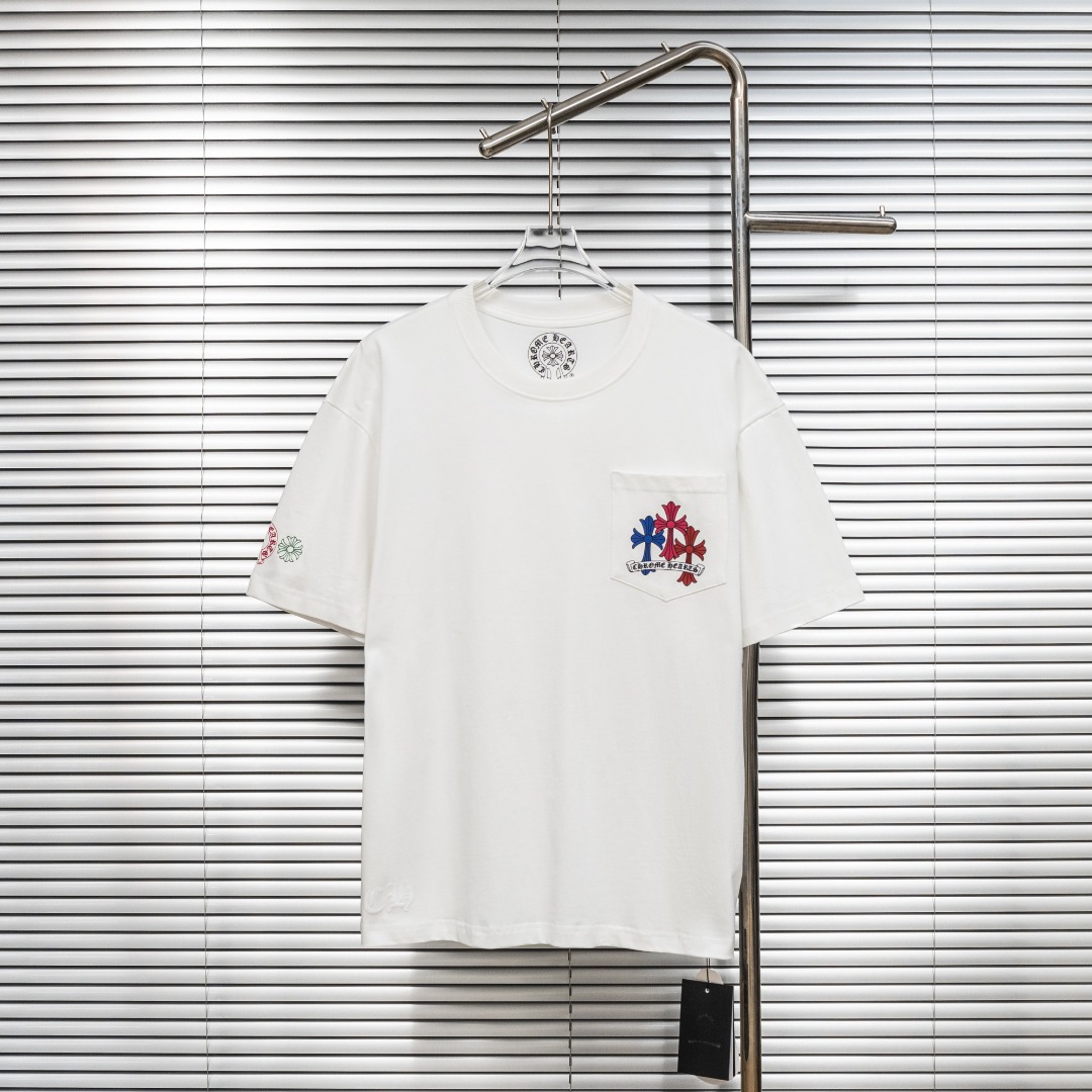 Chrome Hearts 款式：克罗心CH梵文 多色印花小口袋工艺短袖