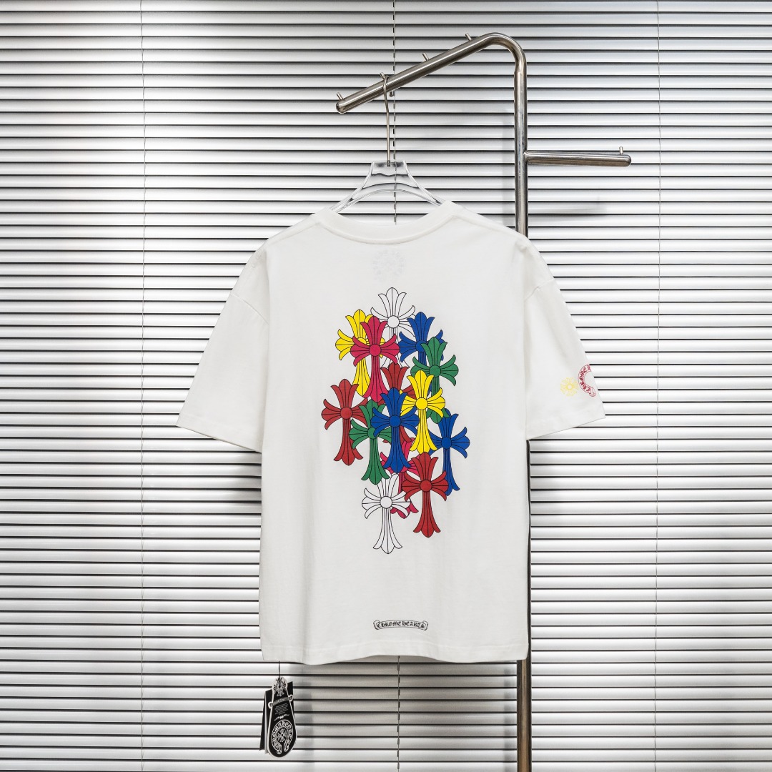 Chrome Hearts 款式：克罗心CH梵文 多色印花小口袋工艺短袖