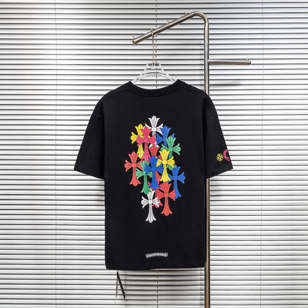 Chrome Hearts 款式：克罗心CH梵文 多色印花小口袋工艺短袖