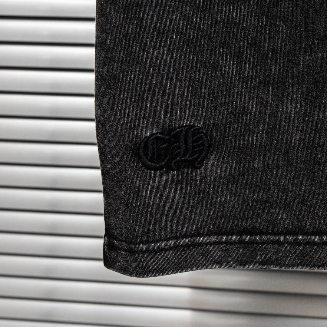 Chrome Hearts 款式：克罗心CH重工水洗做旧十字架贴布工艺短袖