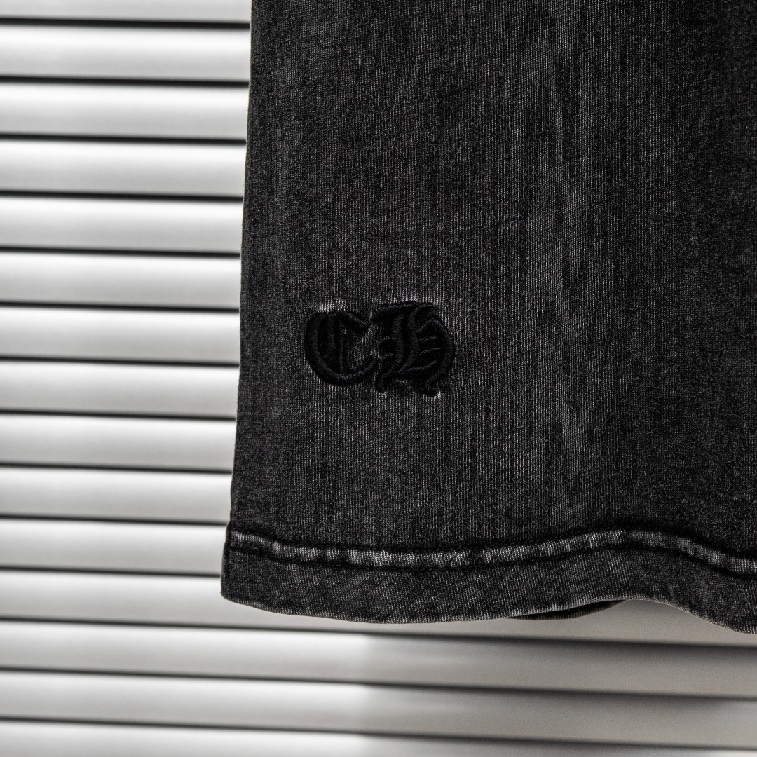 Chrome Hearts 款式：克罗心CH重工水洗做旧十字架贴布工艺短袖