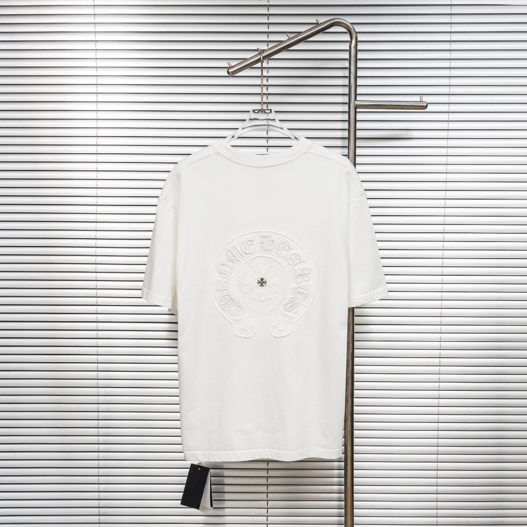 Chrome Hearts 款式：克罗心CH定制金属十字架贴布工艺短袖
