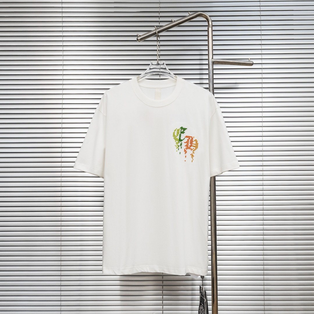 Chrome Hearts 款式：克罗心CH溶解梵文多色刺绣工艺短袖
