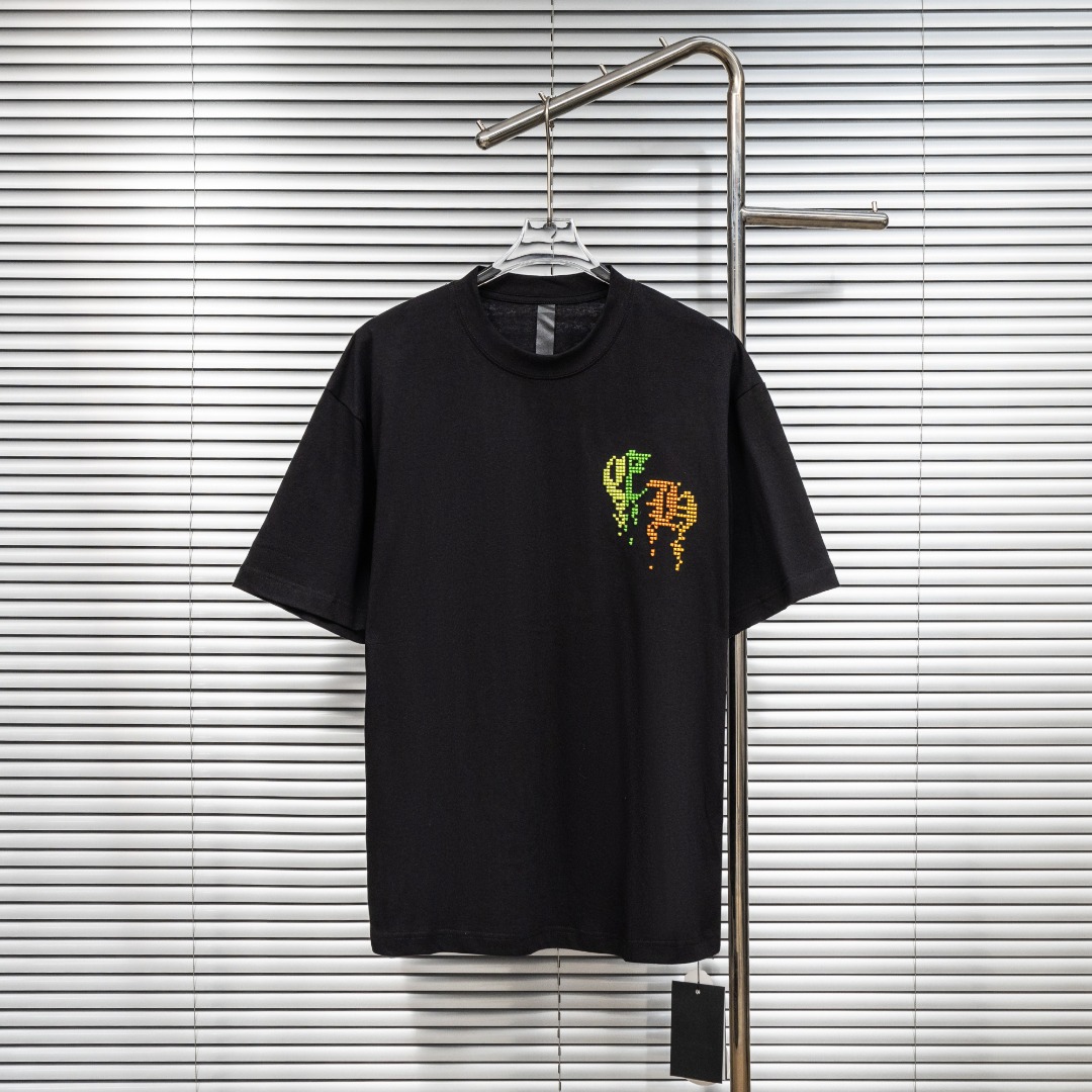 Chrome Hearts 款式：克罗心CH溶解梵文多色刺绣工艺短袖