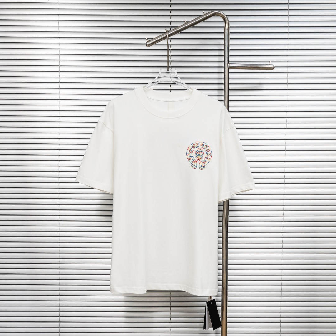 Chrome Hearts 款式：克罗心CH梵文拼色刺绣工艺短袖