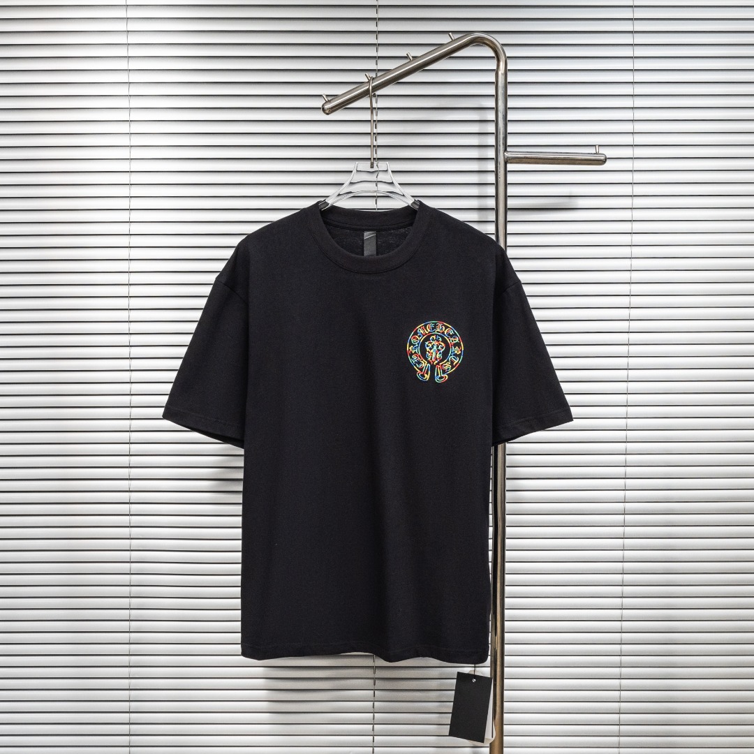 Chrome Hearts 款式：克罗心CH梵文拼色刺绣工艺短袖