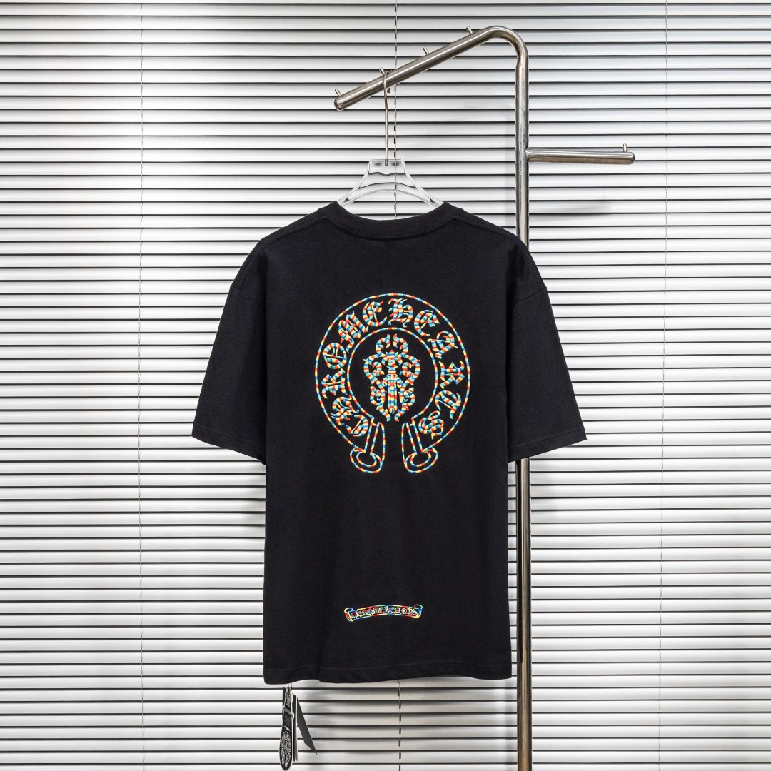 Chrome Hearts 款式：克罗心CH梵文拼色刺绣工艺短袖