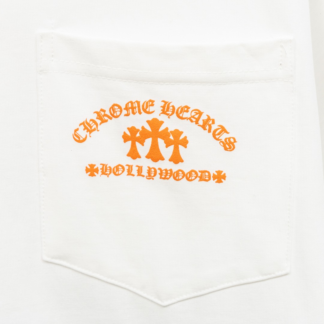 Chrome Hearts 款式：克罗心CH小口袋植绒十字架工艺短袖