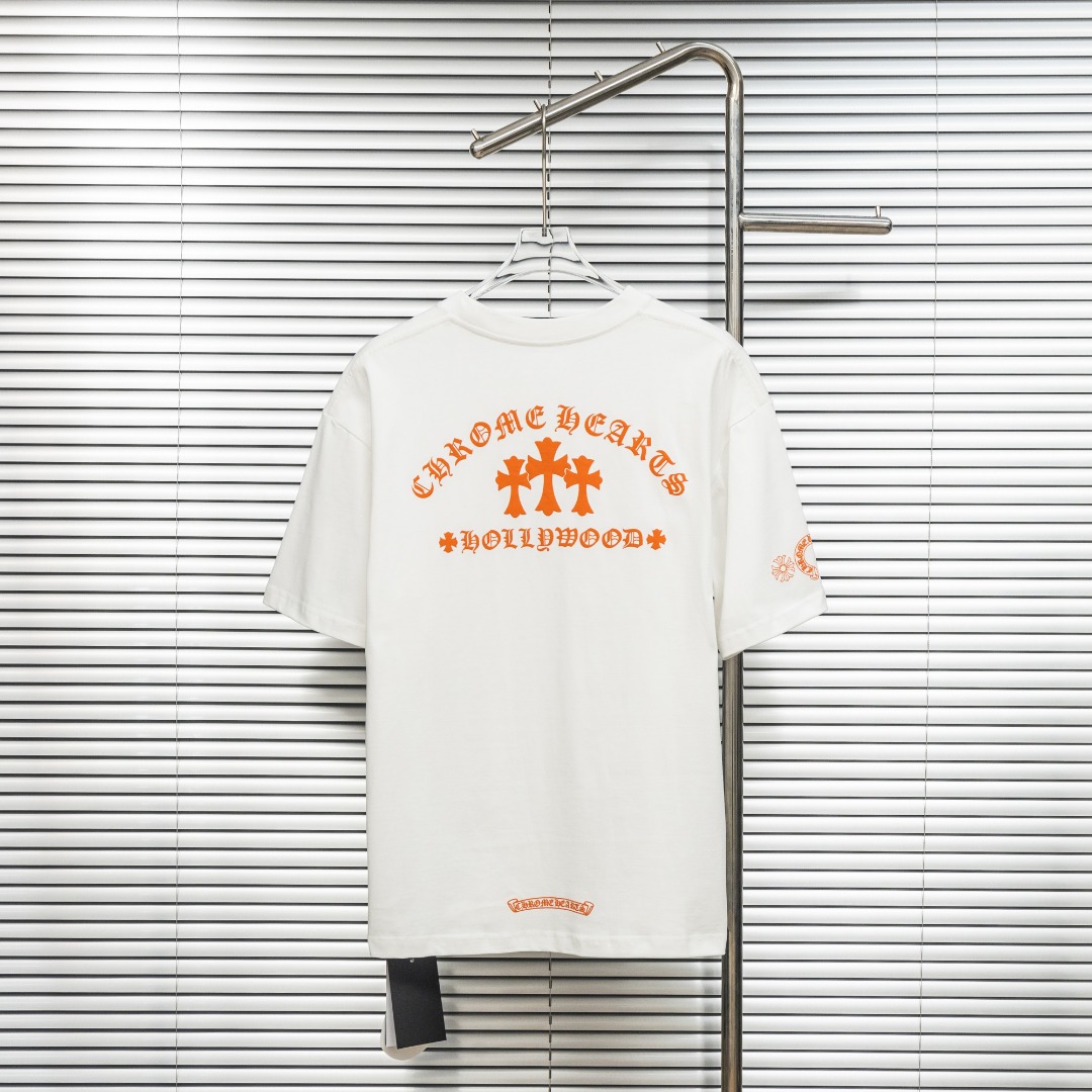 Chrome Hearts 款式：克罗心CH小口袋植绒十字架工艺短袖