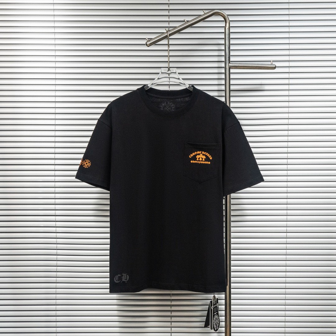 Chrome Hearts 款式：克罗心CH小口袋植绒十字架工艺短袖