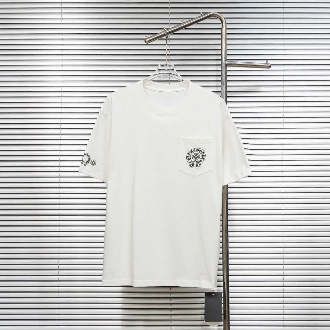 Chrome Hearts 款式：克罗心CH小口袋植绒十字架工艺短袖