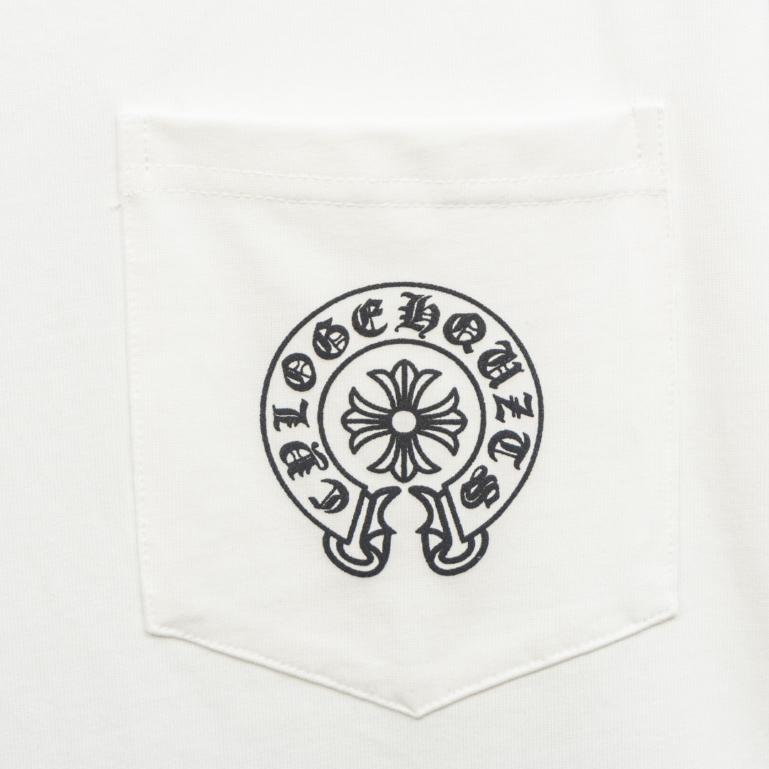 Chrome Hearts 款式：克罗心CH小口袋植绒十字架工艺短袖