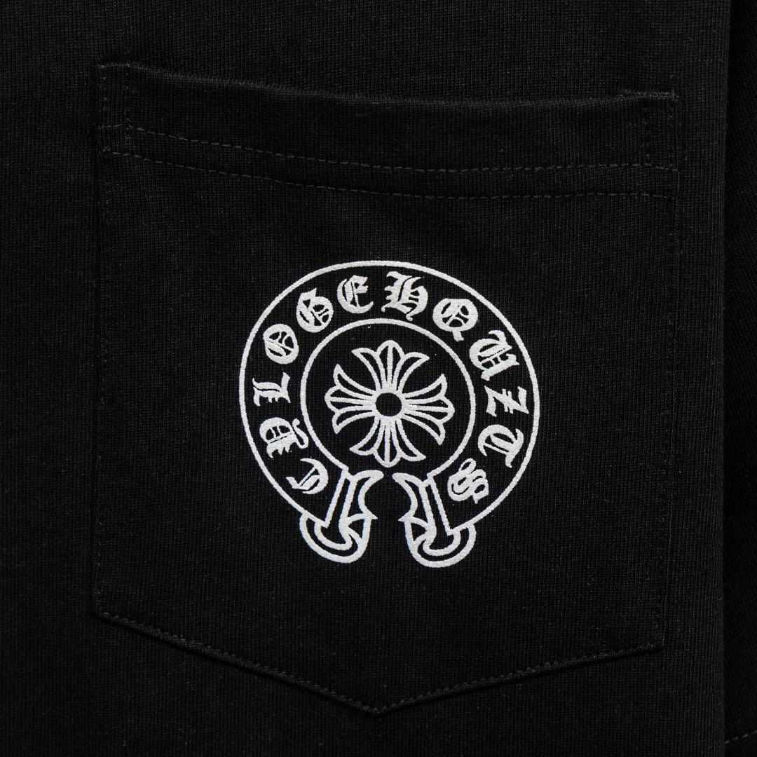 Chrome Hearts 款式：克罗心CH小口袋植绒十字架工艺短袖
