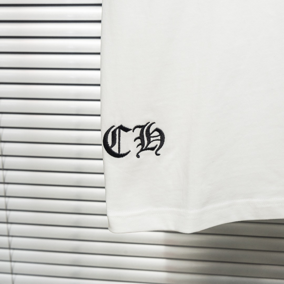 Chrome Hearts 款式：克罗心CH彩色十字架马蹄刺绣工艺短袖