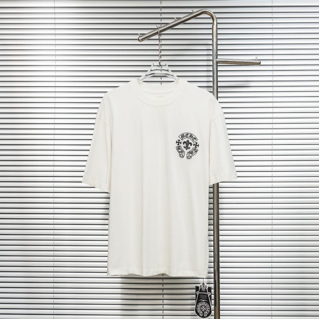 Chrome Hearts 款式：克罗心CH十字架贴布皮标马蹄刺绣工艺短袖
