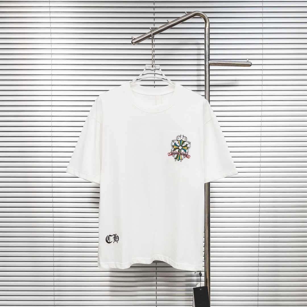 Chrome Hearts 款式：克罗心CH梵文十字架彩色刺绣工艺短袖