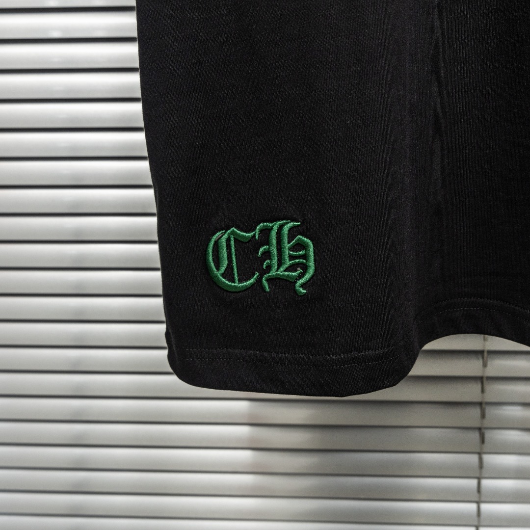 Chrome Hearts 款式：克罗心CH十字架马蹄格纹刺绣工艺短袖