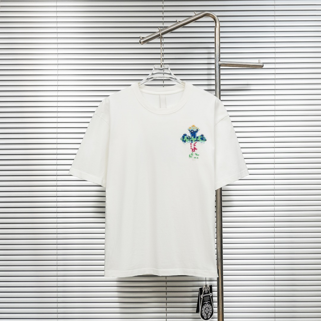 Chrome Hearts 款式：克罗心CH十字架彩色马赛克棋盘刺绣多工艺短袖