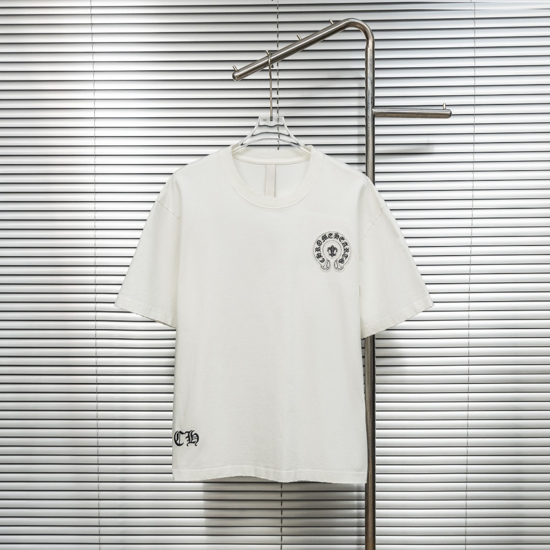 Chrome Hearts 款式：克罗心CH十字架马蹄贴布刺绣多工艺短袖