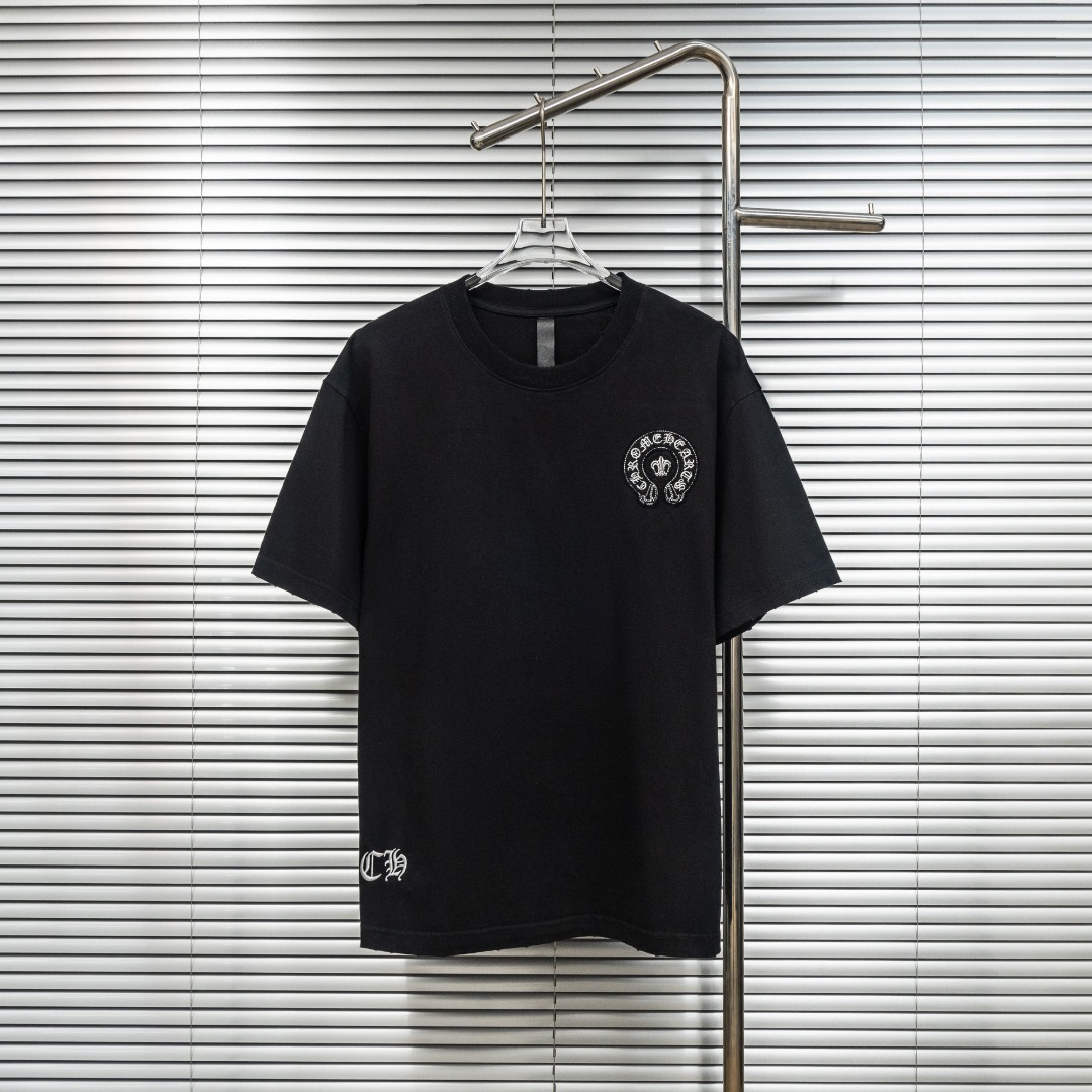 Chrome Hearts 款式：克罗心CH十字架马蹄贴布刺绣多工艺短袖
