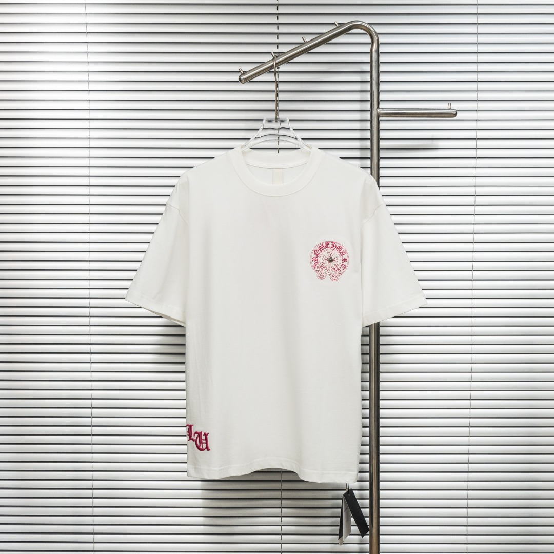 Chrome Hearts 款式：克罗心CH十字架马蹄贴布刺绣定制金属多工艺短袖