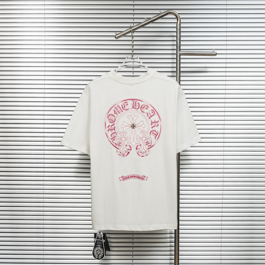 Chrome Hearts 款式：克罗心CH十字架马蹄贴布刺绣定制金属多工艺短袖
