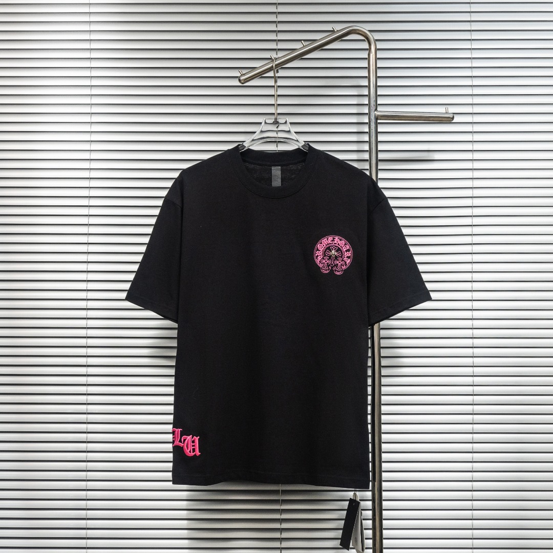 Chrome Hearts 款式：克罗心CH十字架马蹄贴布刺绣定制金属多工艺短袖