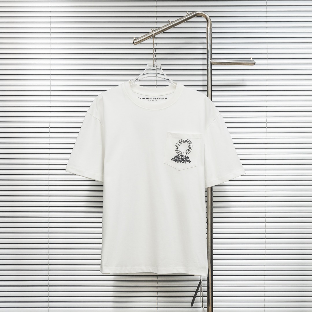 Chrome Hearts 款式：克罗心CH十字架梵文小口袋工艺短袖