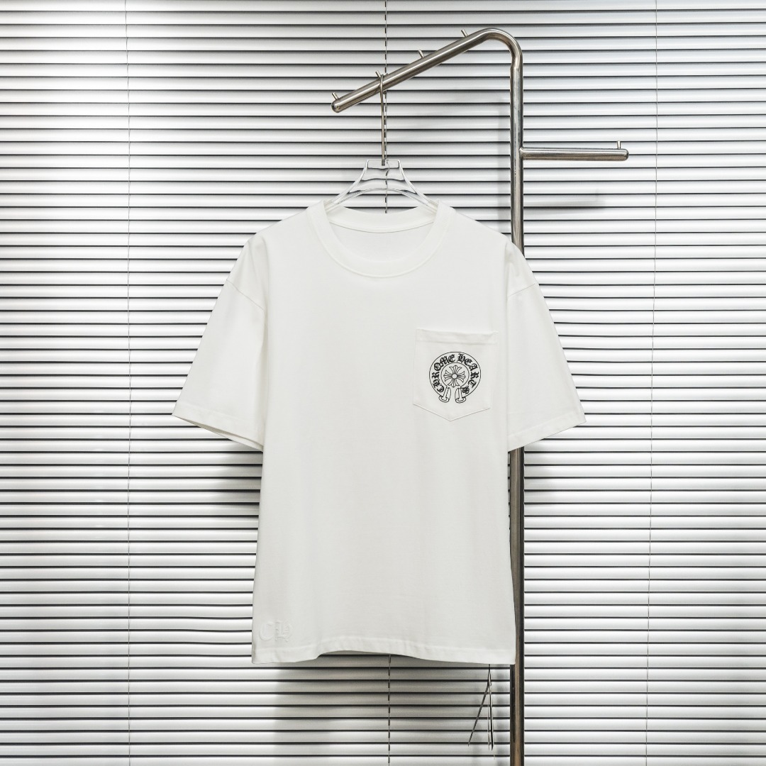 Chrome Hearts 款式：克罗心CH十字架梵文小口袋工艺短袖
